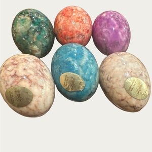 Vintage Lefton Made in Italy Pure Alabaster Eggs